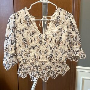 Anthropologie neutral blouse